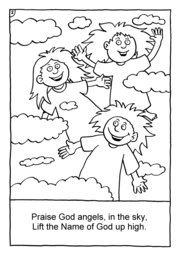 03_Colouring_Praise: Art and craft; Art and craft book; Bible story; BW; Coloring; Colouring; Line Art