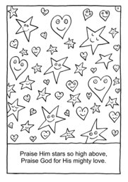 12_Colouring_Praise: Art and craft; Art and craft book; Bible story; BW; Coloring; Colouring; Line Art
