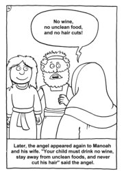 05_Colouring_Samson: Art and craft; Art and craft book; Bible story; BW; Coloring; Colouring; Line Art