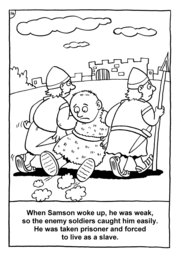 15_Colouring_Samson: Art and craft; Art and craft book; Bible story; BW; Coloring; Colouring; Line Art
