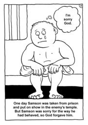 16_Colouring_Samson: Art and craft; Art and craft book; Bible story; BW; Coloring; Colouring; Line Art