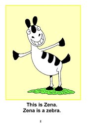 02_Zena_Zebra: Alphabet; Animals; Colour; Reading books