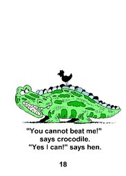 18_Hen_Crocodile: Animals; Colour; Grammar; Reading books