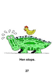 27_Hen_Crocodile: Animals; Colour; Grammar; Reading books