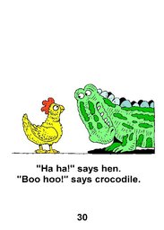 30_Hen_Crocodile: Animals; Colour; Grammar; Reading books