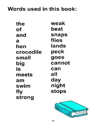 32_Hen_Crocodile: Animals; Colour; Grammar; Reading books