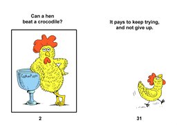 34_Hen_Crocodile: Animals; Colour; Grammar; Reading books