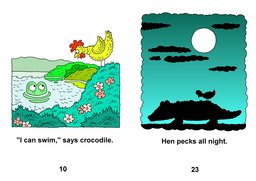 38_Hen_Crocodile: Animals; Colour; Grammar; Reading books