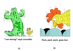 39_Hen_Crocodile: Animals; Colour; Grammar; Reading books