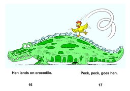 41_Hen_Crocodile: Animals; Colour; Grammar; Reading books