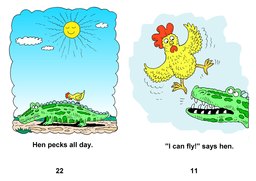 44_Hen_Crocodile: Animals; Colour; Grammar; Reading books