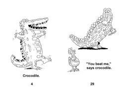 52_Hen_Crocodile: Animals; BW; Grammar; Reading books