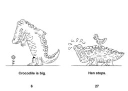 53_Hen_Crocodile: Animals; BW; Grammar; Reading books