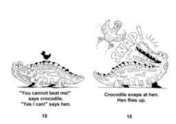 59_Hen_Crocodile: Animals; BW; Grammar; Reading books