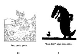 62_Hen_Crocodile: Animals; BW; Grammar; Reading books