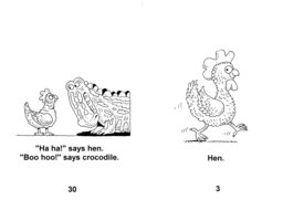 65_Hen_Crocodile: Animals; BW; Grammar; Reading books