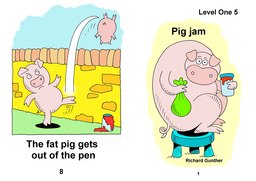 01_Level_1_5_Pig_Jam: Colour; Reading books